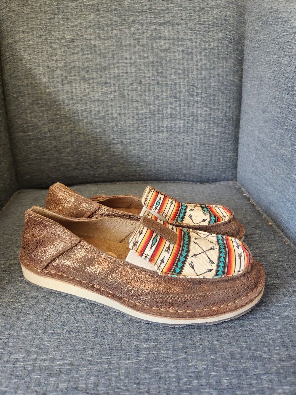 Ariat Women's Rose Gold Aztec Cruiser Slip-on Shoes Size 7
